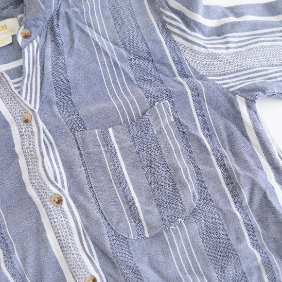 Anthropologie Maeve Blue And White Stripe Button Down Blouse Shirt XS - Picture 10 of 11